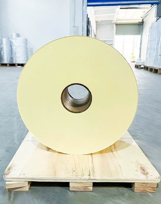 Self Adhesive Sticker Paper Roll 50 transparan PET perekat akrilik 140 kuning