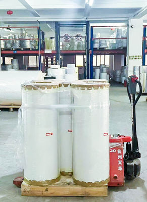 Catat BOPP yang jelas Catatan Jumbo Roll Kertas Gam Movable Sintetis
