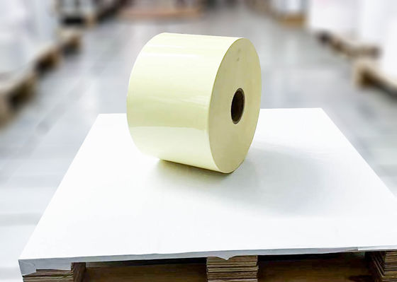 Bahan label PET yang menempel sendiri yang jelas Gulung 25μ Ketebalan permukaan Ekstra lengket