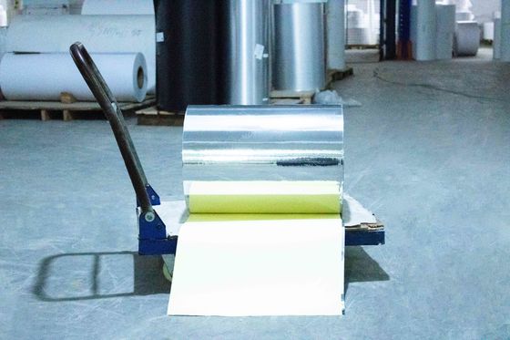 Light Silver PET Blank Self Adhesive Label Material Lem Minyak Sticker Roll Type