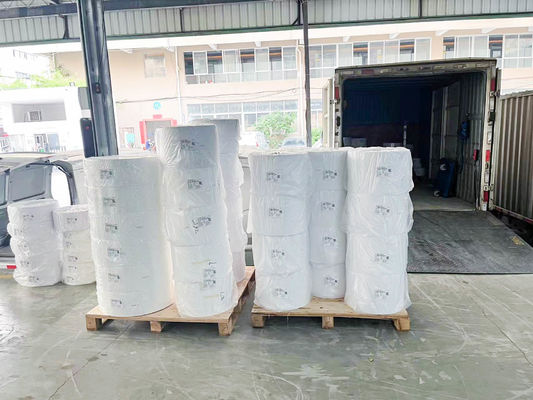 Gulung kertas termal cetak lengket biasa lem minyak kertas glossy