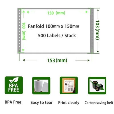 100x150 Ukuran Logistik dan Lembar Ekspres 50*37*24mm Ukuran Kotak untuk Label Kemasan